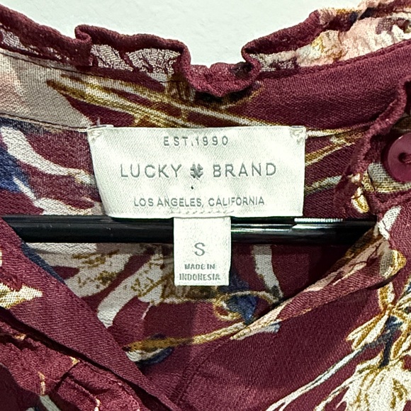 Lucky Brand Burgundy Floral Blouse - Picture 2 of 5